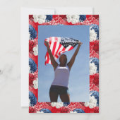 Patriottische Amerikaanse Floral Celebration of Li Kaart (Achterkant)