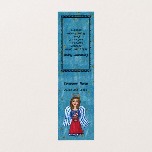 Patriottische Amerikaanse folk Art Angle Flag Star Visitekaartje (Buitenkant ongevouwen)