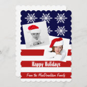 Patriottische Amerikaanse foto template kerstvakan Feestdagenkaart (Voorkant / Achterkant)