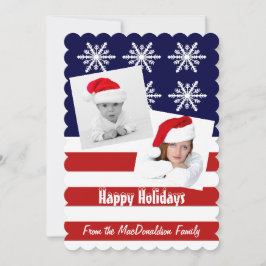 Patriottische Amerikaanse foto template kerstvakan Feestdagenkaart