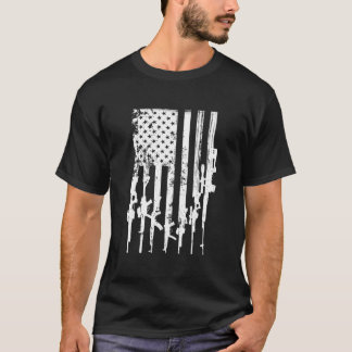 Patriottische Amerikaanse geweervlag Pro Pistool g T-shirt