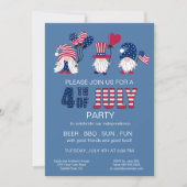 Patriottische Amerikaanse Gnomen Party 4th van jul Kaart (Voorkant)