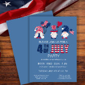 Patriottische Amerikaanse Gnomen Party 4th van jul Kaart