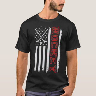 Patriottische Amerikaanse goalie US Flag Hockey T-shirt