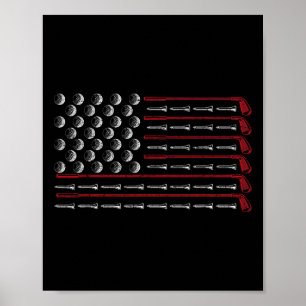 Patriottische Amerikaanse Golfer Cadeau Usa Vlag G Poster