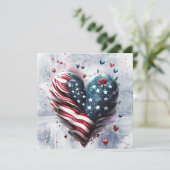 Patriottische Amerikaanse Hart Kunst Feestdagenkaart (Staand voorkant)