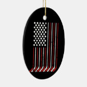 Patriottische Amerikaanse hockeysticks sterren str Keramisch Ornament (Rechts)