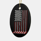 Patriottische Amerikaanse hockeysticks sterren str Keramisch Ornament (Links)