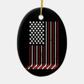 Patriottische Amerikaanse hockeysticks sterren str Keramisch Ornament (Voorkant)