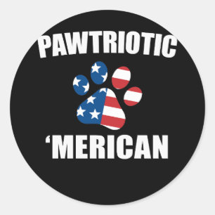 Patriottische Amerikaanse Hond Kat Paw USA Vlag Ronde Sticker