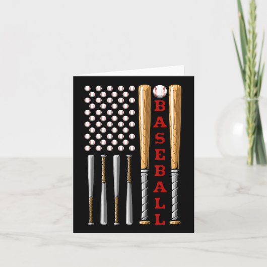 Patriottische Amerikaanse honkbalvlag - basis Kaart (Voorkant)