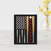 Patriottische Amerikaanse honkbalvlag - basis Kaart (Gele Bloem)