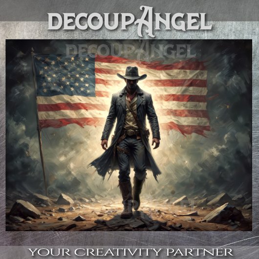 Patriottische Amerikaanse jongen - Decoupage - Tissuepapier