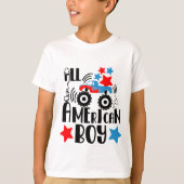 Patriottische Amerikaanse jongen woordkunst T-shirt (Voorkant)
