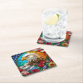 Patriottische Amerikaanse Kale Adelaar "Glas in lo Kartonnen Onderzetters (Insitu)