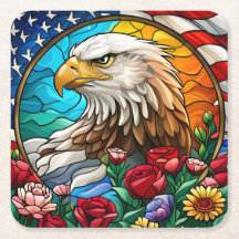 Patriottische Amerikaanse Kale Adelaar "Glas in lo