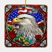 Patriottische Amerikaanse Kale Adelaar "Glas in lo Keramisch Ornament (Achterkant)