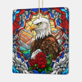 Patriottische Amerikaanse Kale Adelaar "Glas in lo Keramisch Ornament (Links)