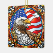 Patriottische Amerikaanse Kale Adelaar "Glas in lo Keramisch Ornament (Links)