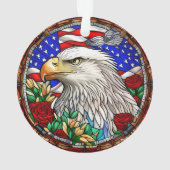 Patriottische Amerikaanse Kale Adelaar "Glas in lo Ornament (achterkant)