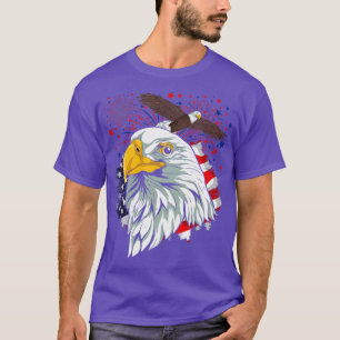 Patriottische Amerikaanse Kale Adelaar USA Vlag Vo T-shirt
