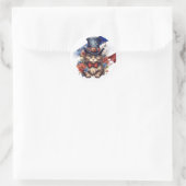 Patriottische Amerikaanse Kat Ronde Sticker (Tas)