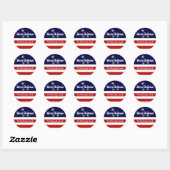 Patriottische Amerikaanse Kerst feestdagen Ronde Sticker (Vel)