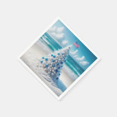 Patriottische Amerikaanse kerstboom op het strand Servet (Hoek)