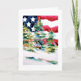 Patriottische Amerikaanse kerstkaart Feestdagen Kaart