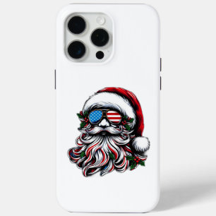 Patriottische/Amerikaanse Kerstman iPhone 15 Pro Max Hoesje