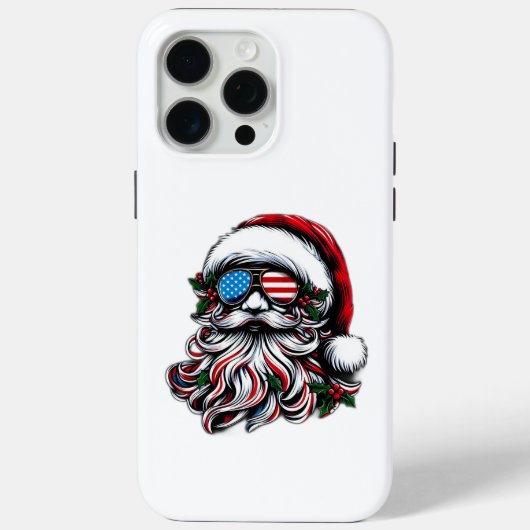 Patriottische/Amerikaanse Kerstman Case-Mate iPhone Case (Achterkant)