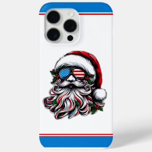 Patriottische/Amerikaanse Kerstman iPhone 15 Pro Max Hoesje
