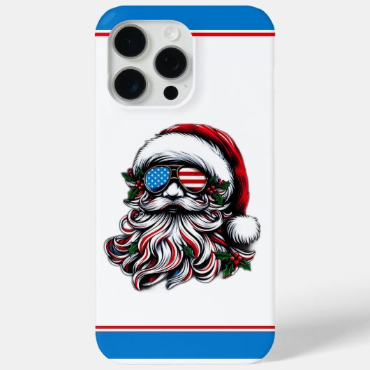 Patriottische/Amerikaanse Kerstman Case-Mate iPhone Case (Achterkant)