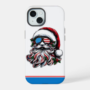 Patriottische/Amerikaanse Kerstman iPhone 15 Case