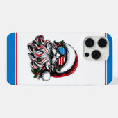 Patriottische/Amerikaanse Kerstman iPhone Hoesje (Achterkant horizontaal)