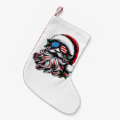 Patriottische/Amerikaanse Kerstman Kleine Kerstsok (Voorkant (Hangend))