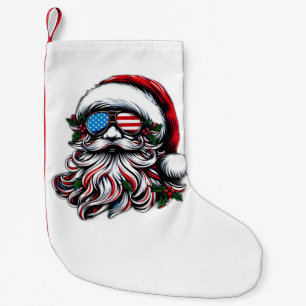 Patriottische/Amerikaanse Kerstman Kleine Kerstsok