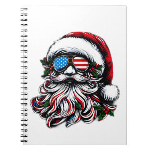 Patriottische/Amerikaanse Kerstman Notitieboek