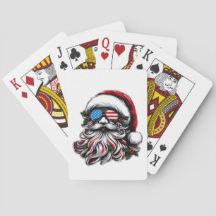 Patriottische/Amerikaanse Kerstman Pokerkaarten