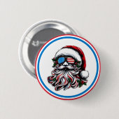 Patriottische/Amerikaanse Kerstman Ronde Button 5,7 Cm (Voorkant /achterkant)