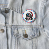 Patriottische/Amerikaanse Kerstman Ronde Button 5,7 Cm (In situ)