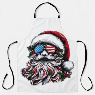 Patriottische/Amerikaanse Kerstman Schort