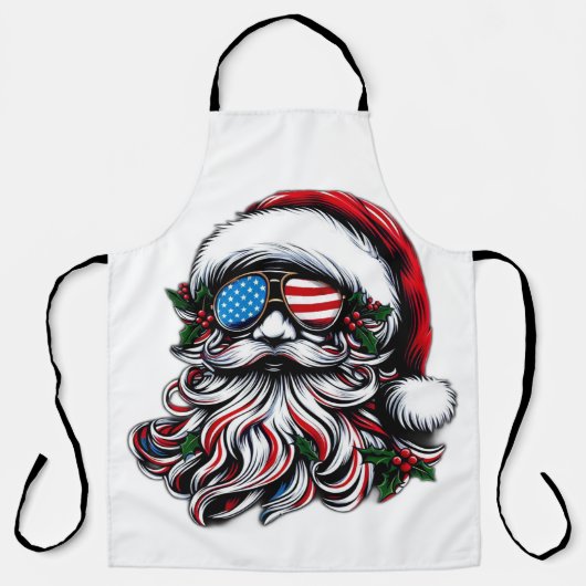 Patriottische/Amerikaanse Kerstman Schort (Voorkant)