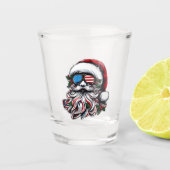 Patriottische/Amerikaanse Kerstman Shot Glas (Voorkant)