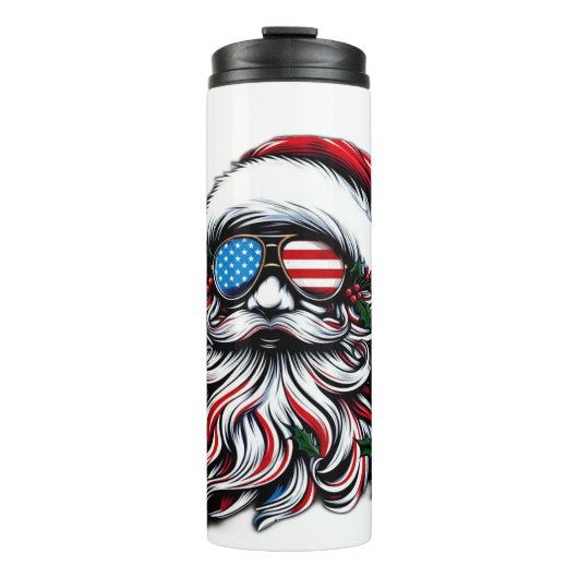 Patriottische/Amerikaanse Kerstman Thermosbeker (Voorkant)