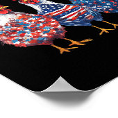 Patriottische Amerikaanse kip 4 juli Amerikaanse v Poster (Hoek)