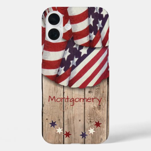 Patriottische Amerikaanse kleurenbundel op houten Case-Mate iPhone Case (Achterkant)