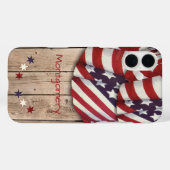 Patriottische Amerikaanse kleurenbundel op houten Case-Mate iPhone Case (Achterkant (horizontaal))