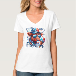 Patriottische Amerikaanse Koe Rood Wit & Blauw T-shirt
