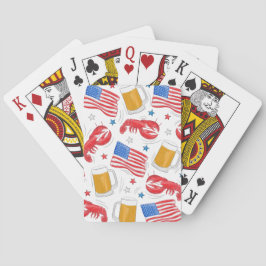 Patriottische Amerikaanse kreeft Beer Star speelka Pokerkaarten